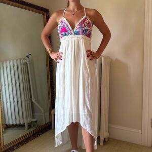 Love Piropa Pink and White Fringed dress